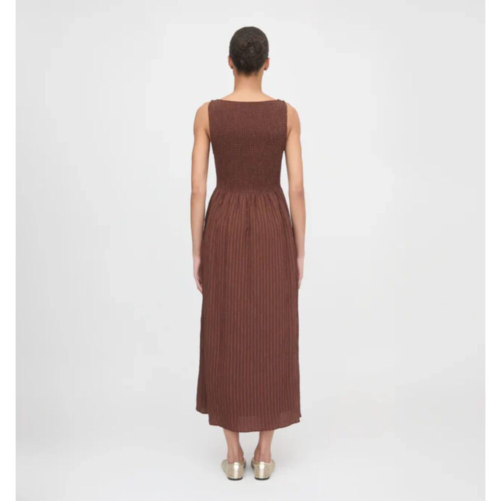 Brown Maxi Dress with Smocked Bodice - Picture 2 of 9